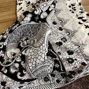 Black and white saree